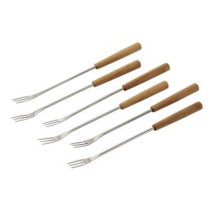 Cheese fondue forks bamboo 6pcs