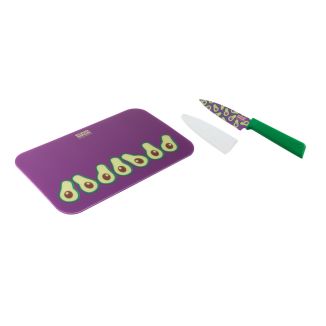 Pattern Avocado paring knife / cutting board set