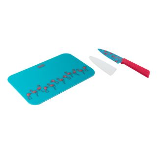 Pattern Flamingo paring knife / cutting board set