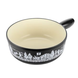 Fondue pot induction cast iron black Alpine Meadow · Ø 24 cm