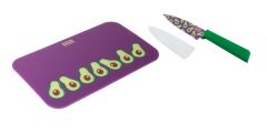 Pattern Avocado paring knife / cutting board set